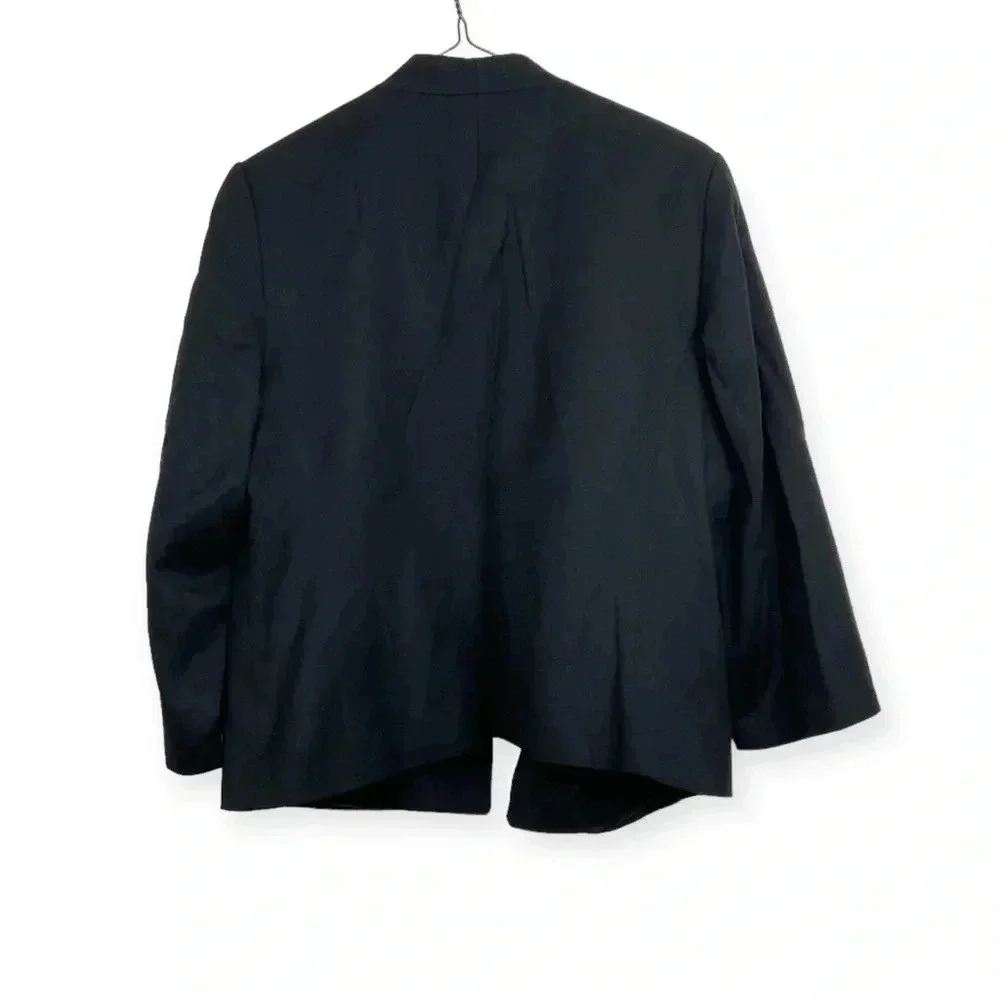 Talbots Black Open Front Wool Blazer Size 10